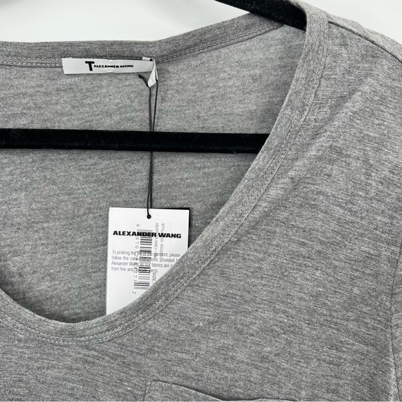 NWT T Alexander Wang Heather Grey Jersey Classic T-Shirt Top Tee M Short Sleeve - Picture 4 of 14